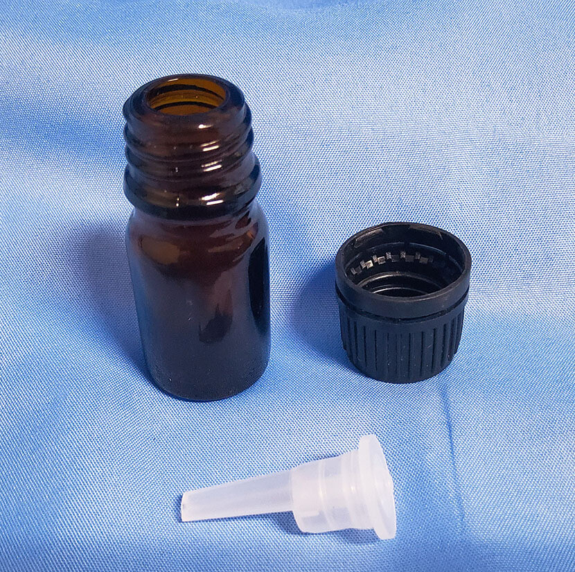 Amber Glass 5 mL Essential Oil Bottle with Cap and Reducer