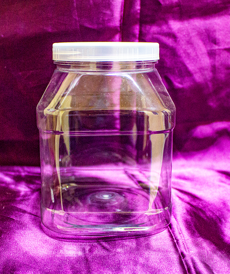 Wide Mouth 1.5 L Square PET Jar with 90 mm Cap, Cap Color: Natural