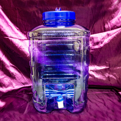 A0133 Food Grade Water Dispenser Square Container Blue 5 gallons Capacity with Pull-Up Faucet 1 unit