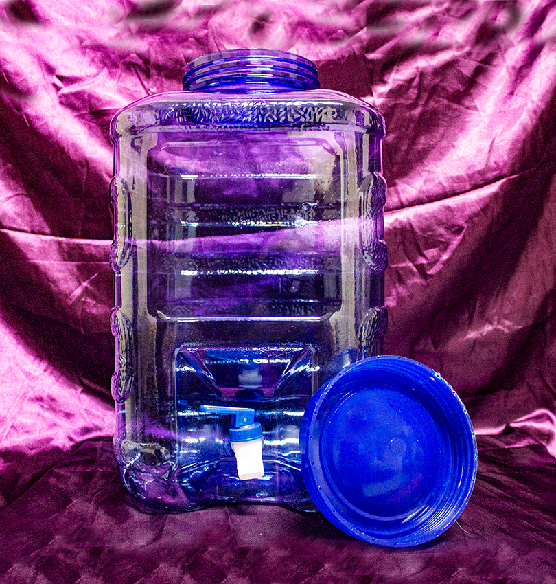 A0133 Food Grade Water Dispenser Square Container Blue 5 gallons Capacity with Pull-Up Faucet 1 unit