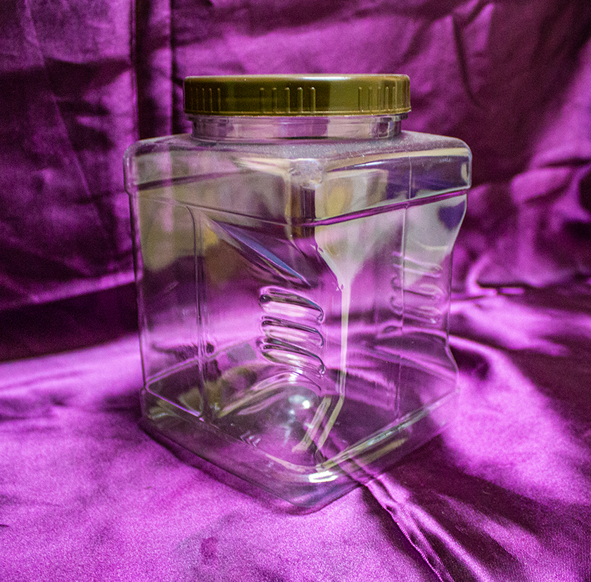 Wide Mouth 1.0L Square Grip Jar with 90 mm Cap, Cap Color: Brown