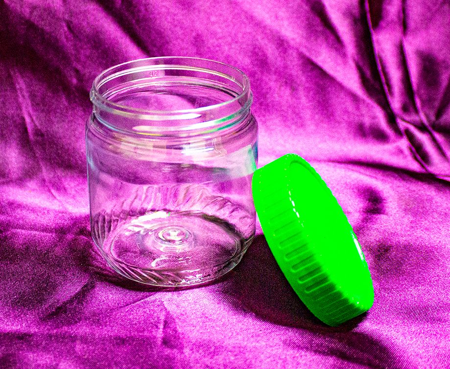 Peanut Butter PET Jar 230 grams and 63 mm cap, Cap Color: Light Green