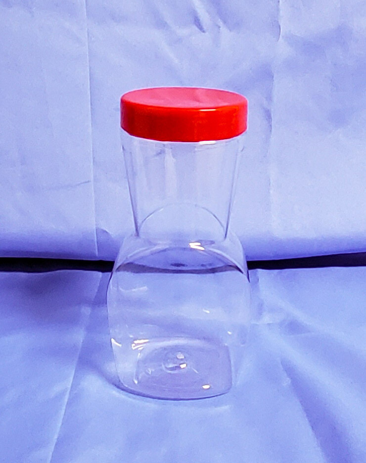 PET Clear Plastic Jars Food Grade Red Cap for Peanuts and Almonds PET Clear Plastic Jars Food Grade Red Cap for Peanuts and Almonds