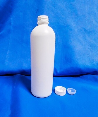 White Imperial Round Industrial Bottle with Cap and Plug 500 ml