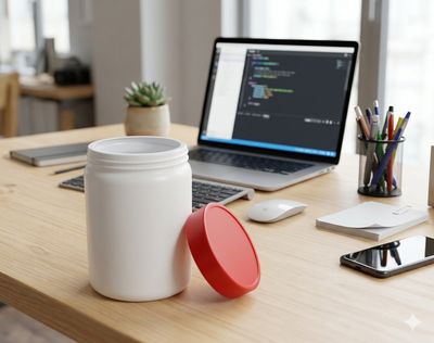 Wide Mouth White 1000 grams Packer Bottle with Red Cap