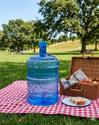 Blue Water Dispenser Round Container 5 gallons Capacity with Bottle Snap