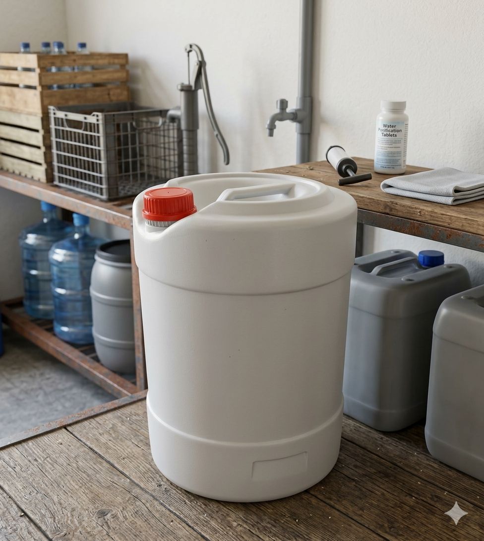 Heavy Duty Dirty White Pail for Liquid with Tamper Proof Red Cap and Plug 20 Liters Capacity