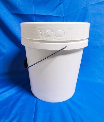 Heavy Duty Wide Mouth White Pail and Metal Handle with Tamper Proof Seal Lid 16 Liters