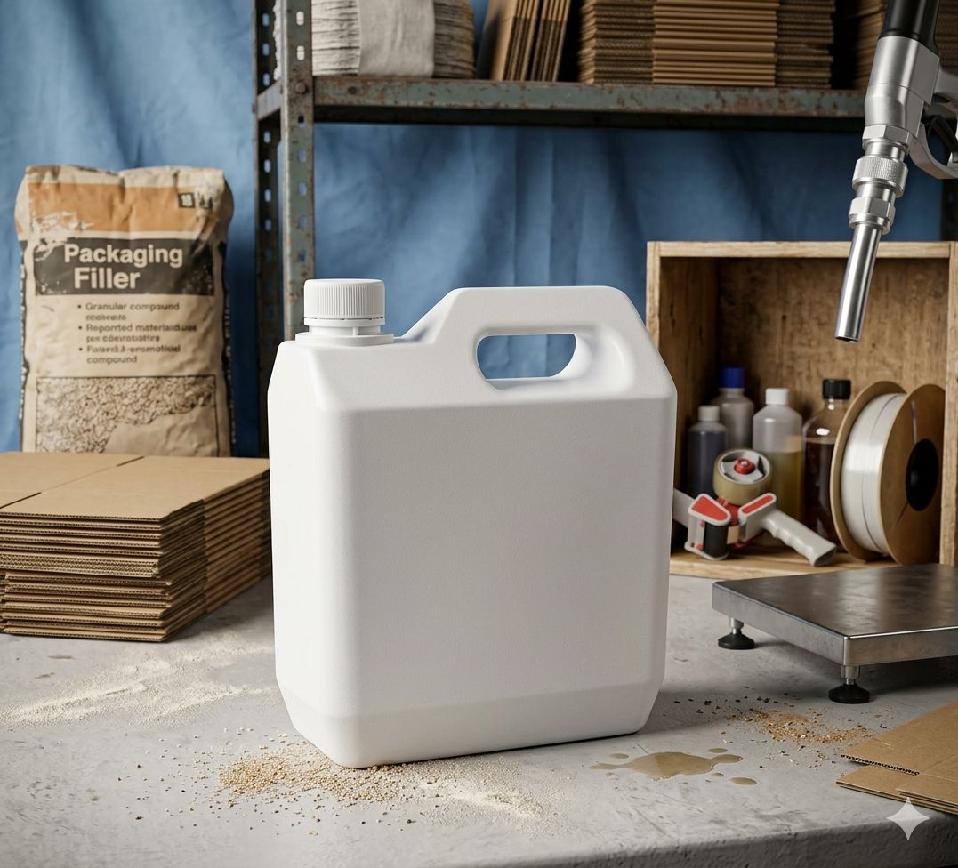 Heavy Duty Square White Gallon Plastic Container for Liquid with White cap and plug 4 liter Capacity