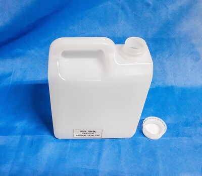 JERRY01 Jerry can 1 Liter HDPE Food Grade Plastic Natural Top Handle with Tamper Proof Cap per pc.