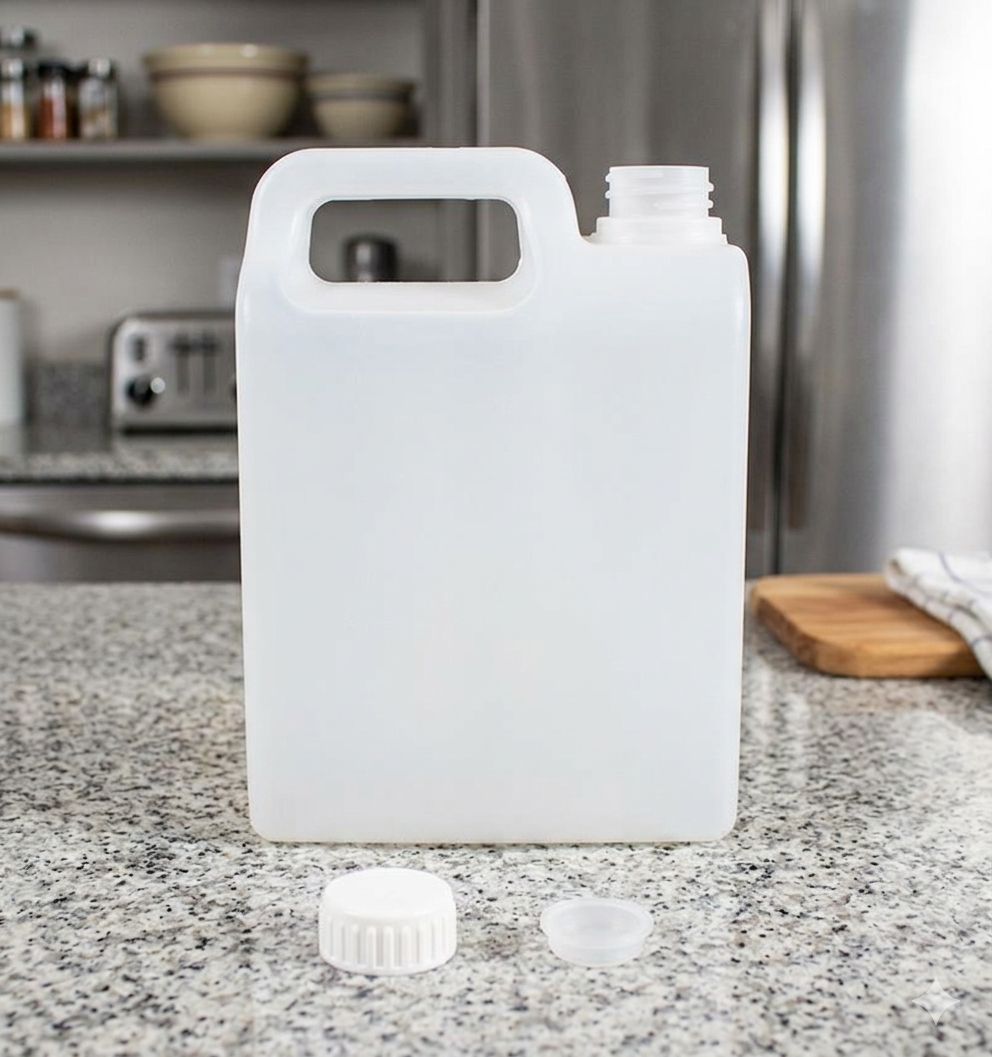 JERRY01 Jerry can 1 Liter HDPE Food Grade Plastic Natural Top Handle with Tamper Proof Cap per pc.