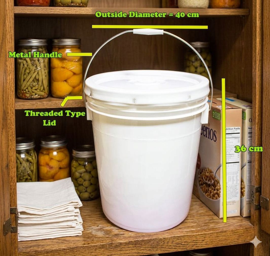 A0110 Pail 20 Liter with O-ring gasket Lid and Tear Tab