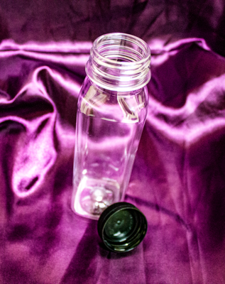 A0115 Clear Food Grade 250 mL PET Cold Fill Square Plastic Bottle with Black Cap (pc)