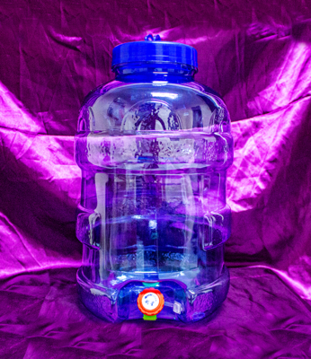A0132 Food Grade Water Dispenser Round Container Blue 5 gallons Capacity with Rotary Faucet 1 unit