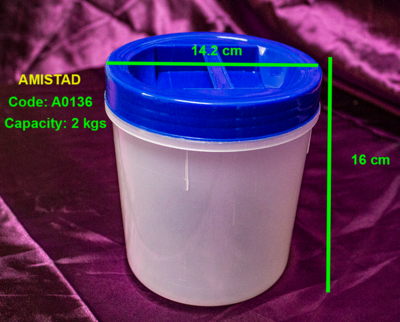 PP Plastic 2 kilogram Wide Mouth Food Storage with Blue Cap