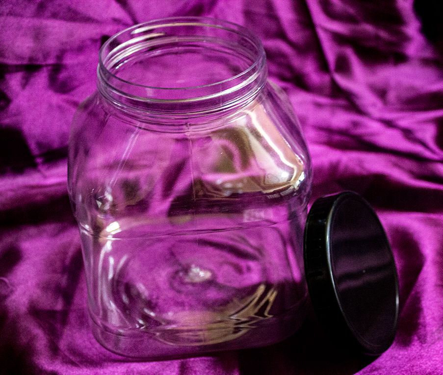 PET Plastic 2 Liter Wide Mouth Square Jar with Induction Liner and 90 mm Cap PET Plastic 2 Liter Wide Mouth Square Jar with Induction Liner and 90 mm Cap, Cap Color: Black