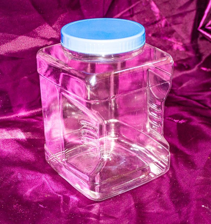 PET Plastic 2 Liter Wide Mouth Square Grip Jar with Induction Liner and 90 mm Cap