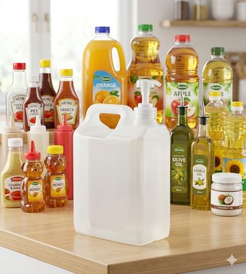 Jerry can with Pump 1 Liter HDPE Food Grade Plastic Natural Top Handle