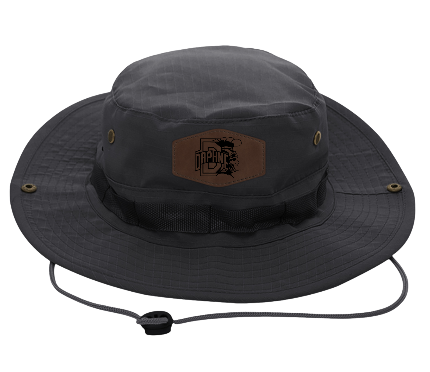 Daphne ANTHRACITE LEATHER PATCH Bucket Hat (SIZE: M)