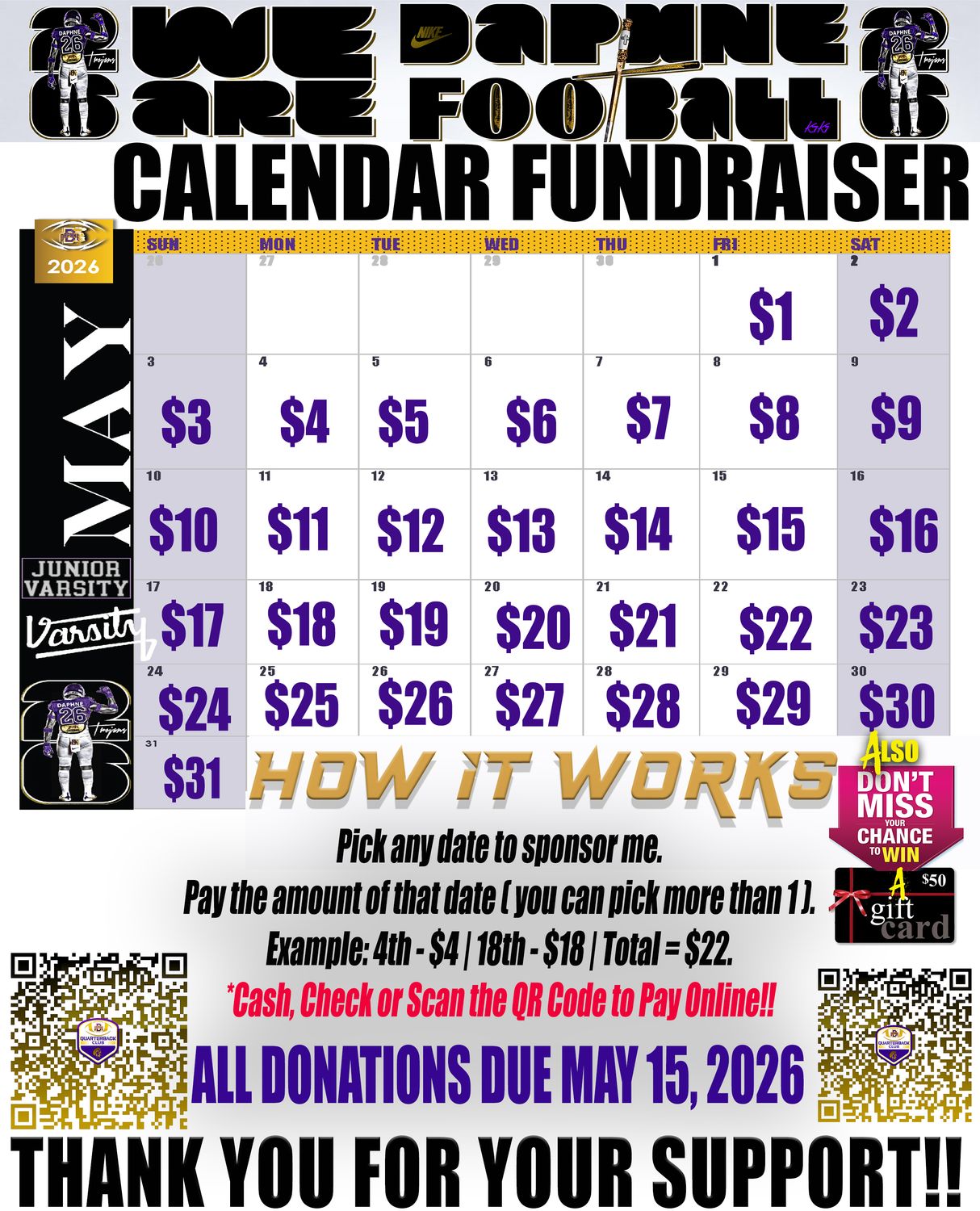 2026 DHS CALENDAR FUNDRAISER