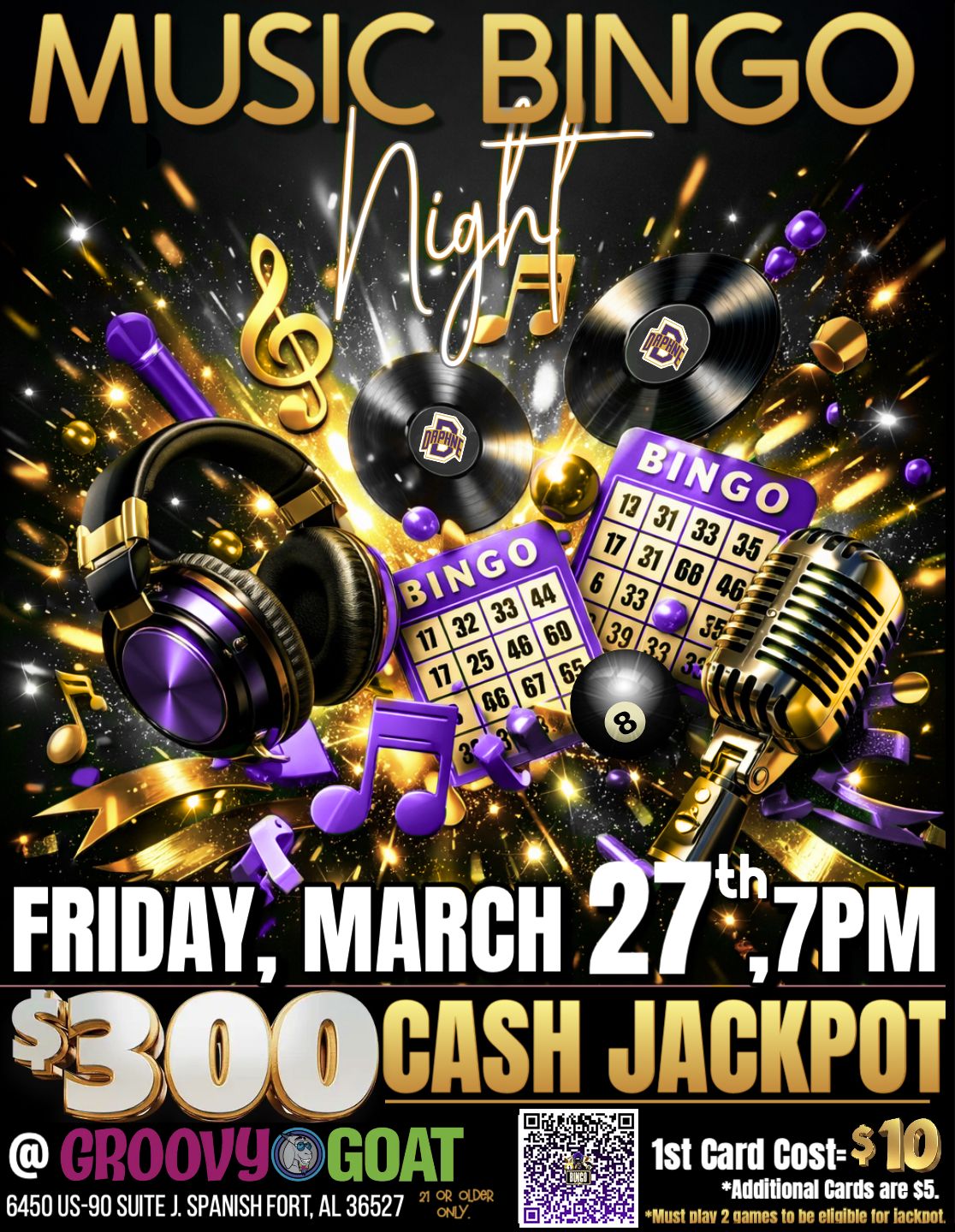 MUSIC BINGO NIGHT (3-27-26)