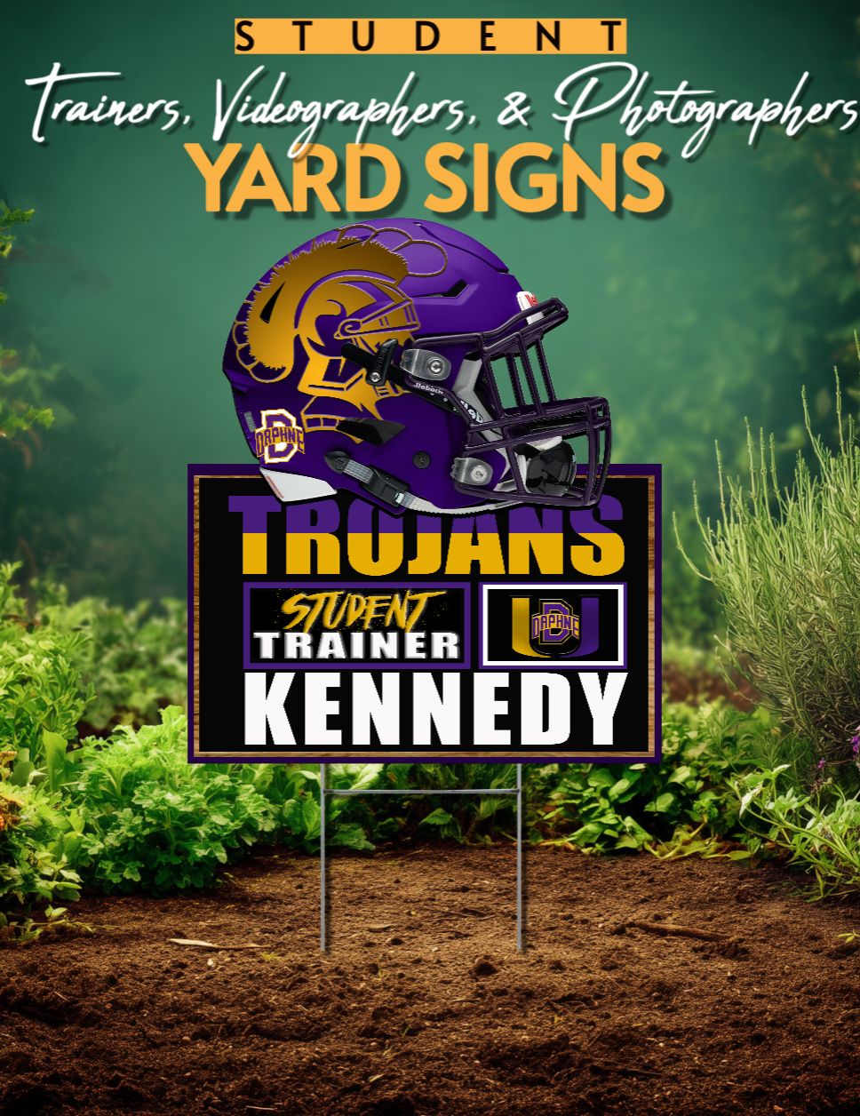 2026 STUDENT TRAINER/VIDEO/PHOTO Yard Signs