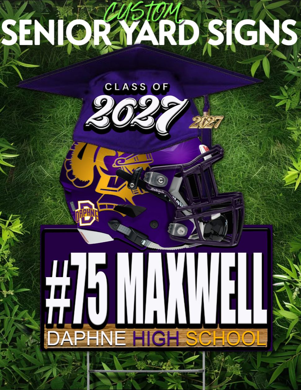CLASS OF 2027 Trojan Player Yard Sign