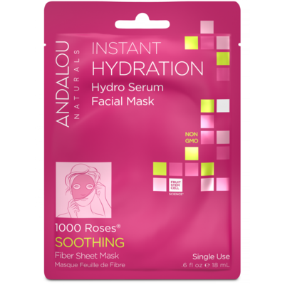 Andalou Naturals | Facial Mask | 1000 Roses | Soothing | Single Use Sheet Mask