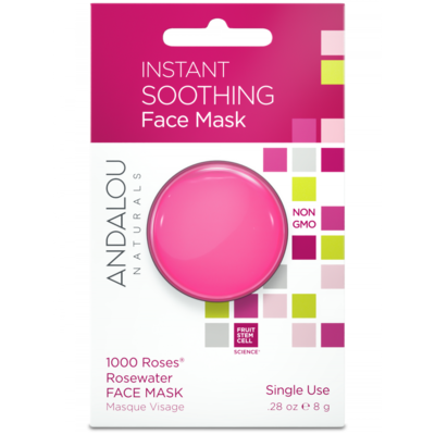 Andalou Naturals | Facial Mask | Soothing 1000 Roses Rosewater | Single Use