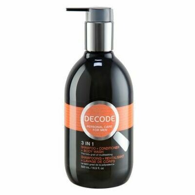 Decode | Mens | Shampoo | 3 in 1 Shampoo/Body Wash/Conditioner | Lemongrass Sandalwood