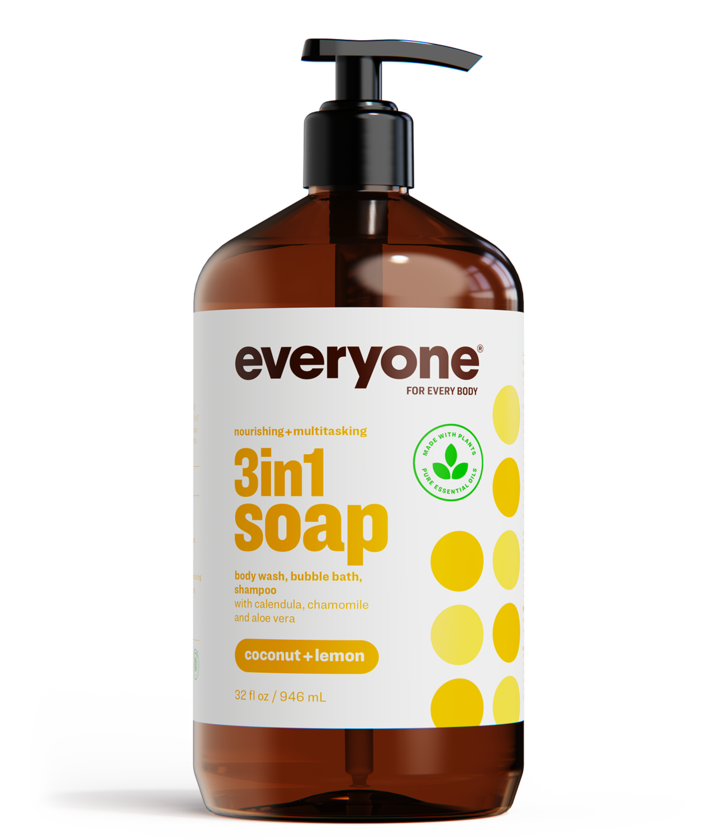 Everyone | Shampoo & Body Wash | 3 in 1 | Coconut Lemon
