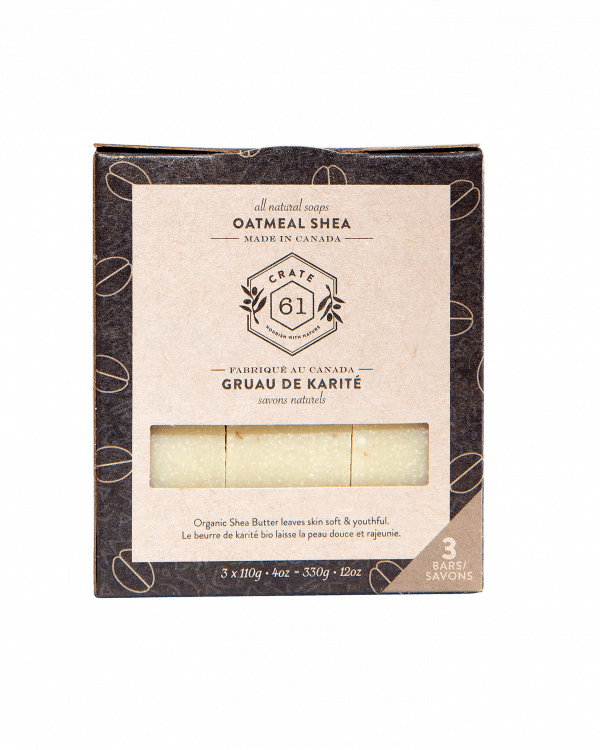 Crate 61 Organics | Bar Soap | Oatmeal Shea | 3 Pack