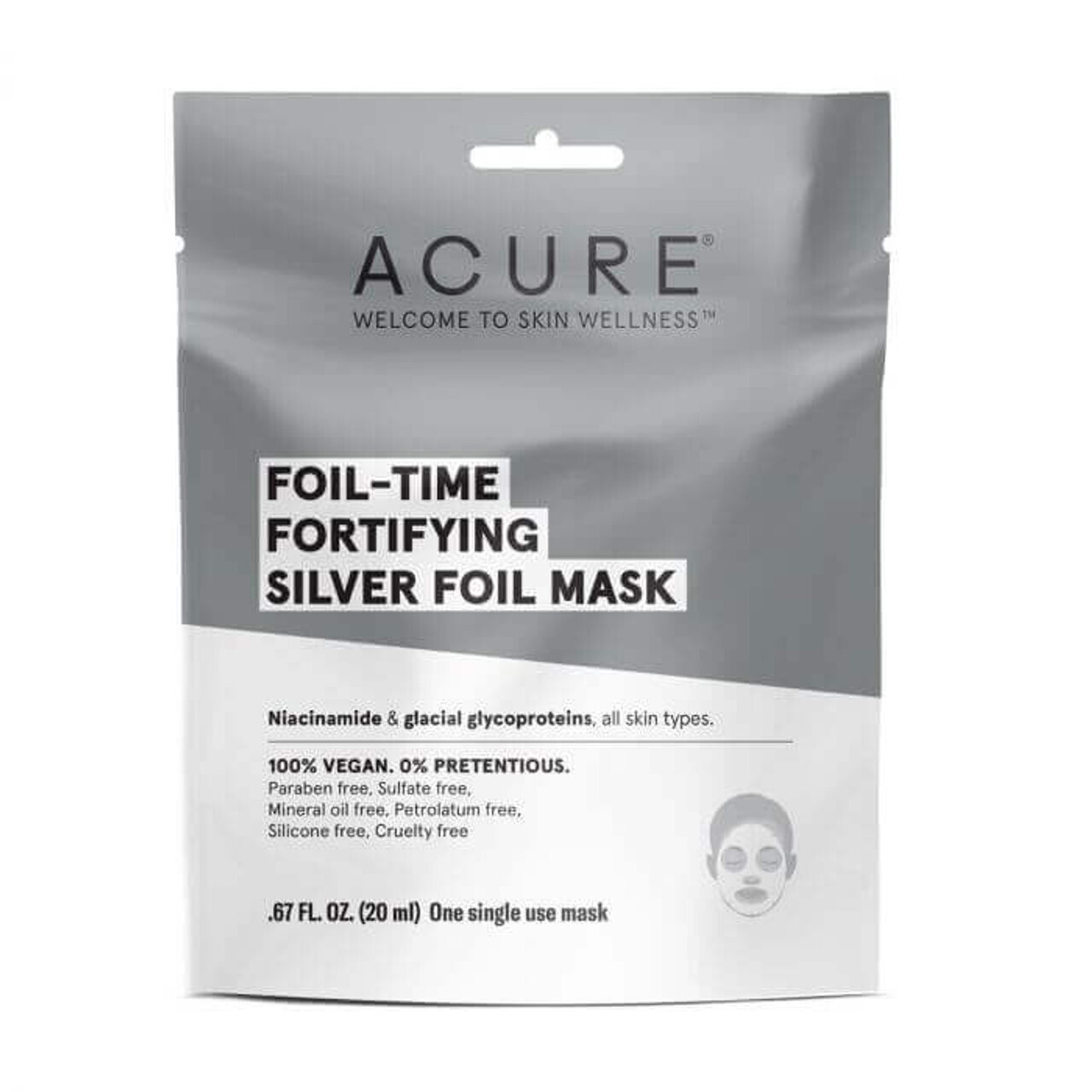 Acure | Facial Sheet Mask | Fortifying Silver Foil