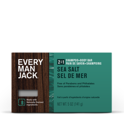Every Man Jack | Mens | Shampoo & Body Bar Soap | Sea Salt