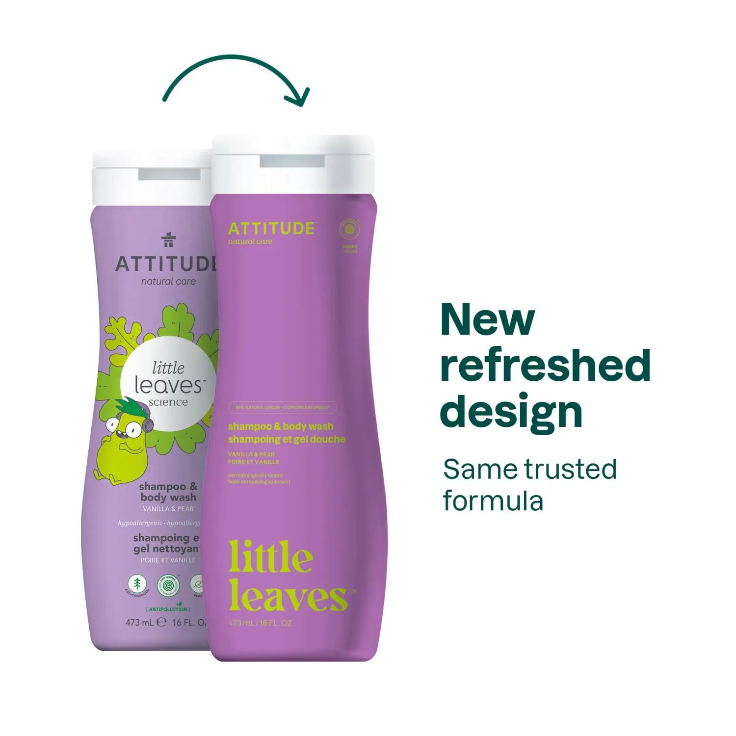 Attitude | Little Leaves | Shampoo &amp; Body Wash | Vanilla &amp; Pear