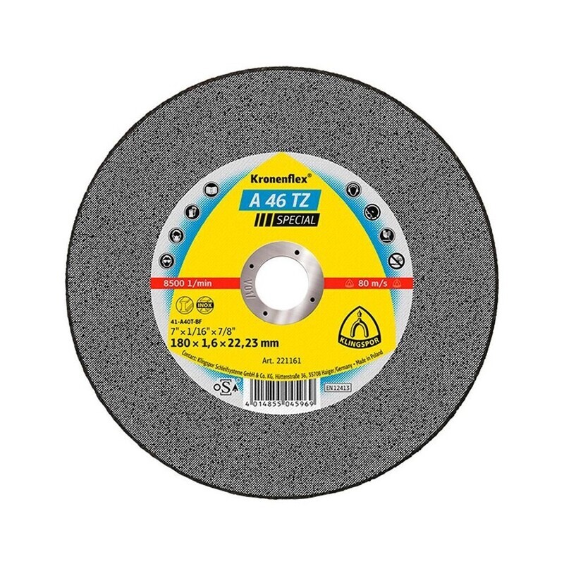 DISCO CORTE 7" X 1,6 mm A46TZ KLINGSPOR