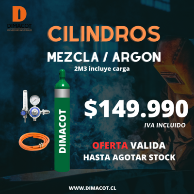 KIT CILINDROS MEZCLA/ARGON 2M3