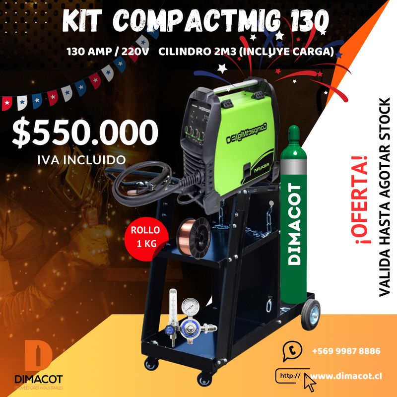 KIT COMPACTMIG 130 AMP/220V + CARRO