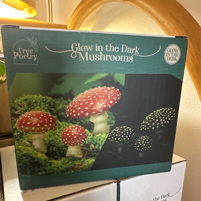 Set Of 3 Glow In The Dark Mushroom Stakes