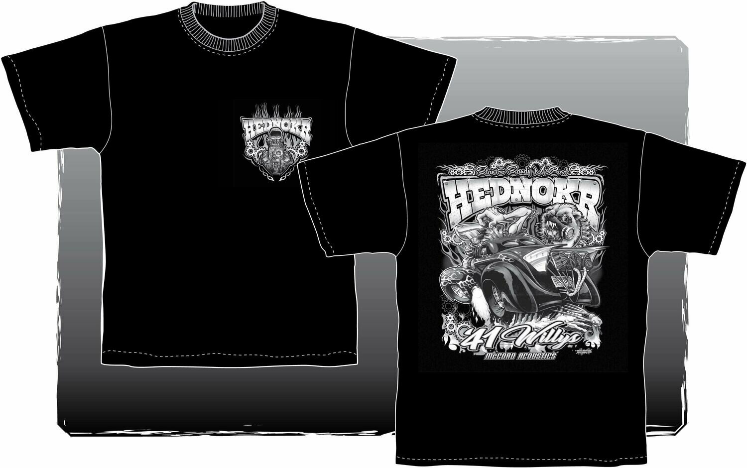 HEDNOKR BLACK GREYSCALE TEE SHIRT