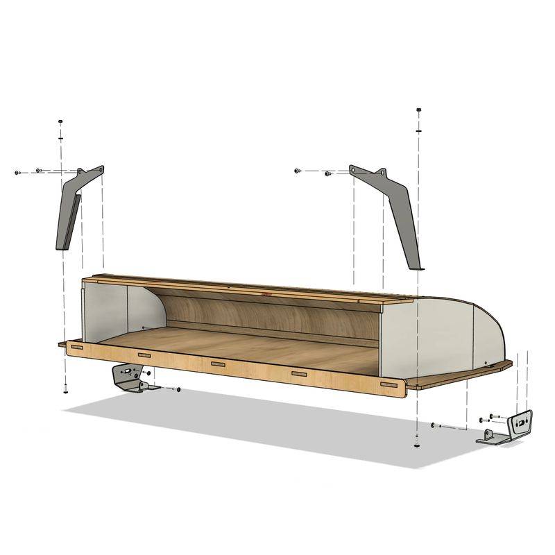 Cab Headliner Shelf for Low Headliner Variant (MAN TGE / VW Crafter)