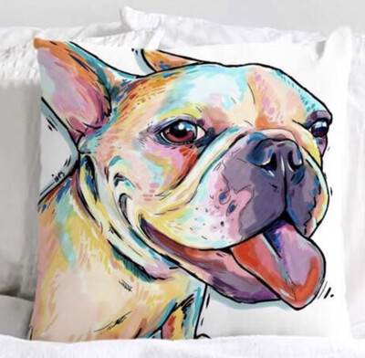 FRENCHIE DECORATIVE PILLOW COVER