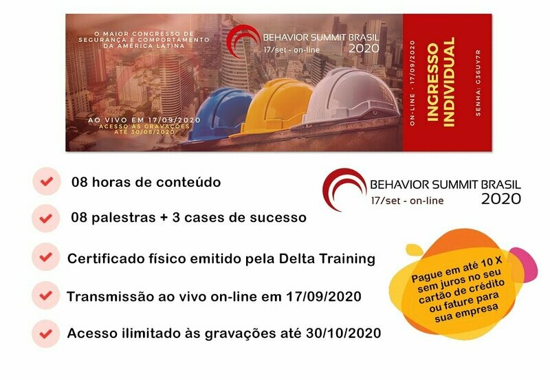 Ingresso para o Behavior Summit Brasil 2020 On-line - Individual - Lote 01