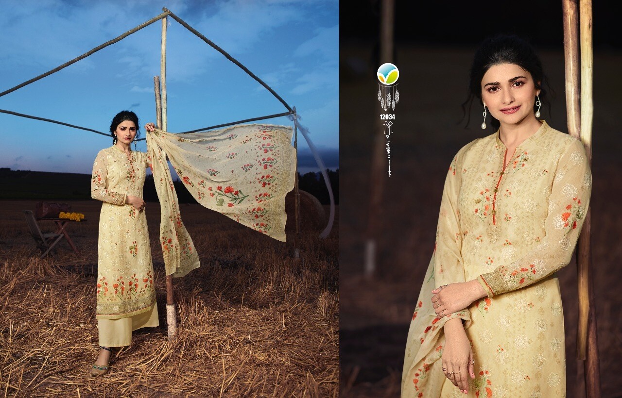 Vinay Kaseesh Fusion 2, Georgette With Embroidery Work & Digital Print Party Wear Unstitch Salwar Kameez Design