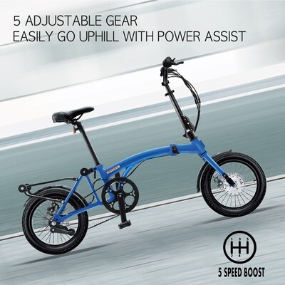 IGOGOMI  Alps  3 folding  3-Speed Electric Bicycles  blue