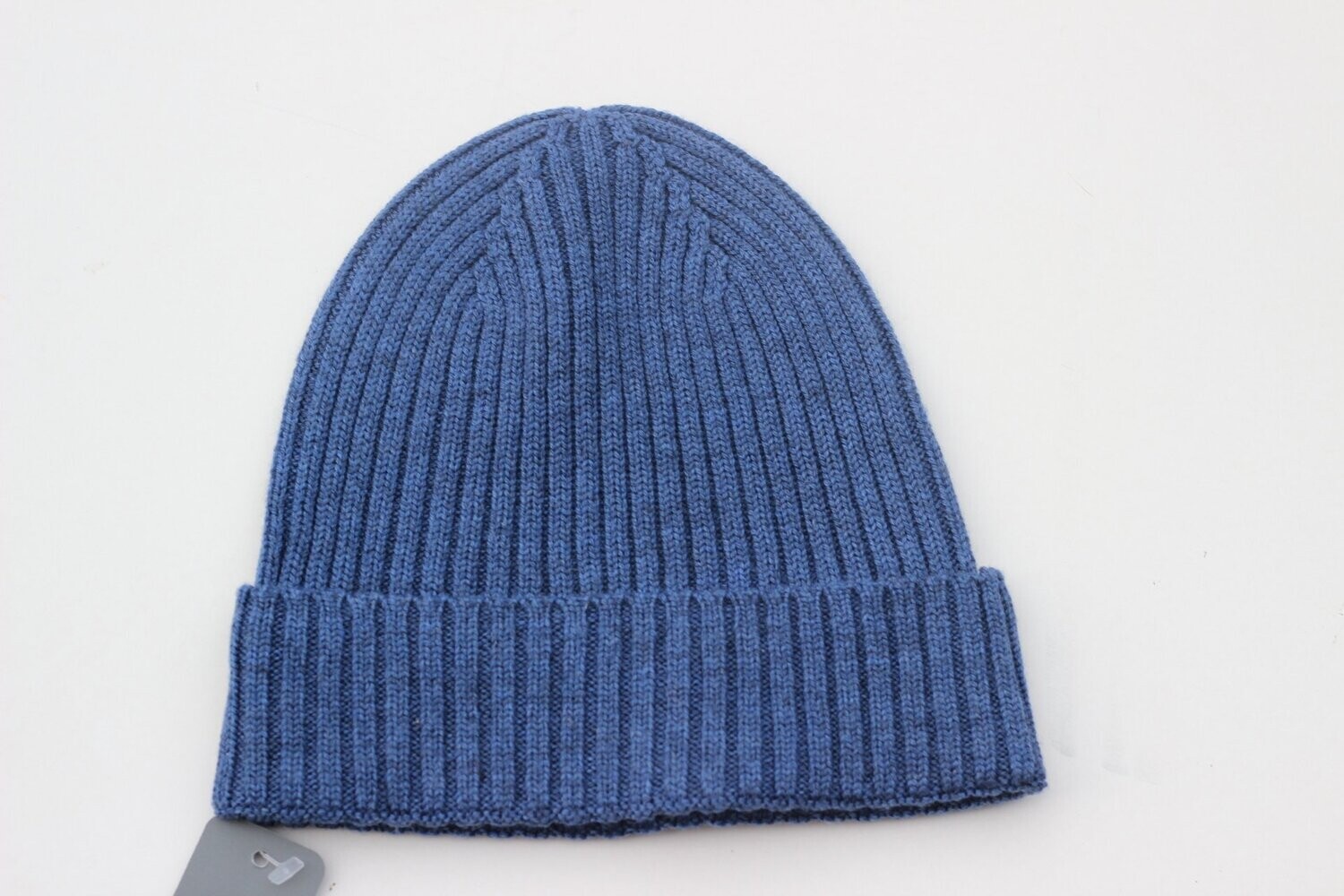 MÜTZE - BLAU RIPP, 100 % Wolle