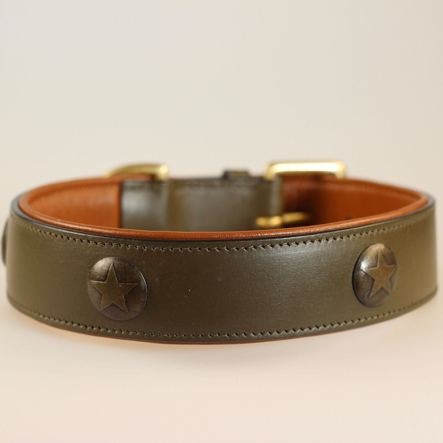 LEATHER COLLAR OUTDOOR Star KHAKI