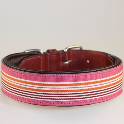 Leder Halsband HAPPY STRIPED PINK— SALE Leder Halsband HAPPY STRIPED PINK— SALE