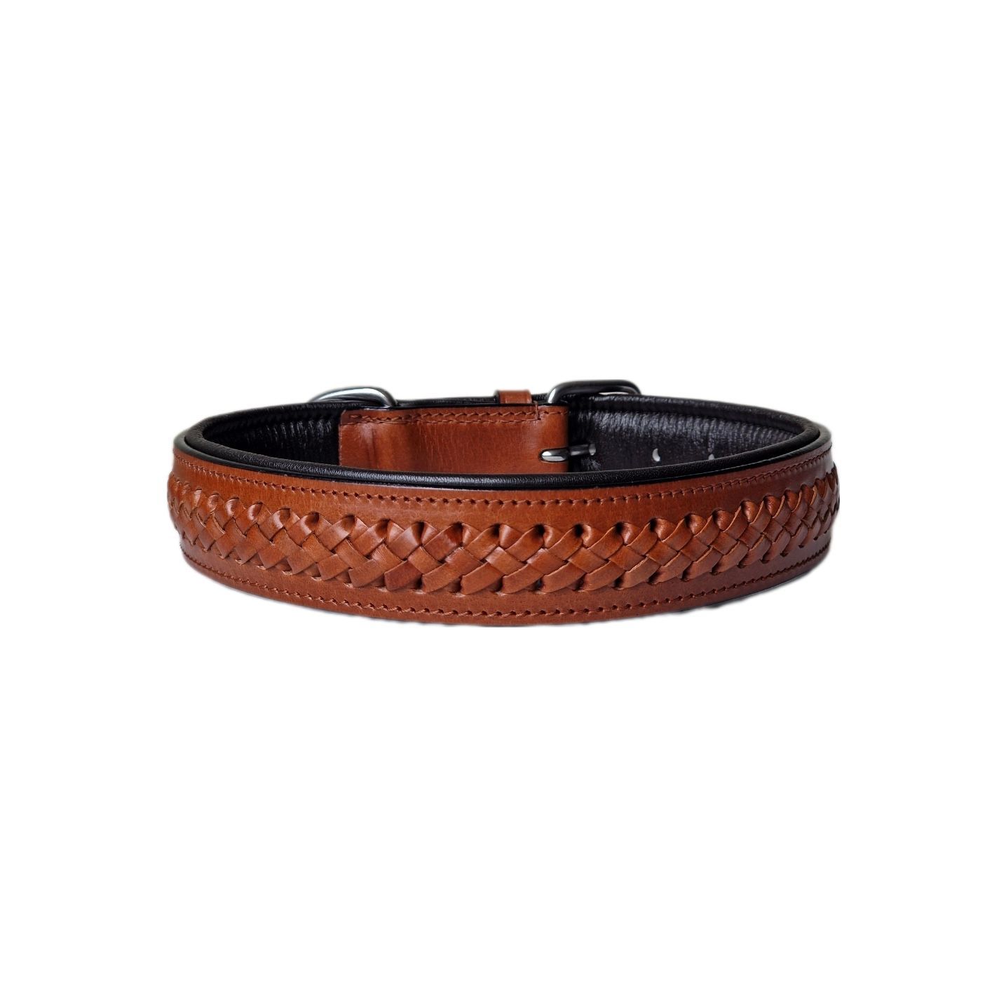 LEATHER COLLAR COGNAC