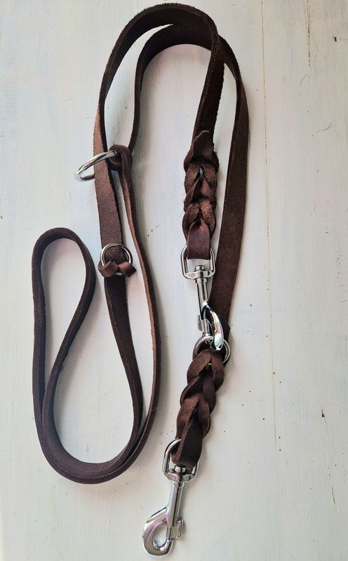 Fat leather leash , dark brown ,2 meter Fat leather leash , dark brown ,2 meter